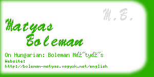 matyas boleman business card